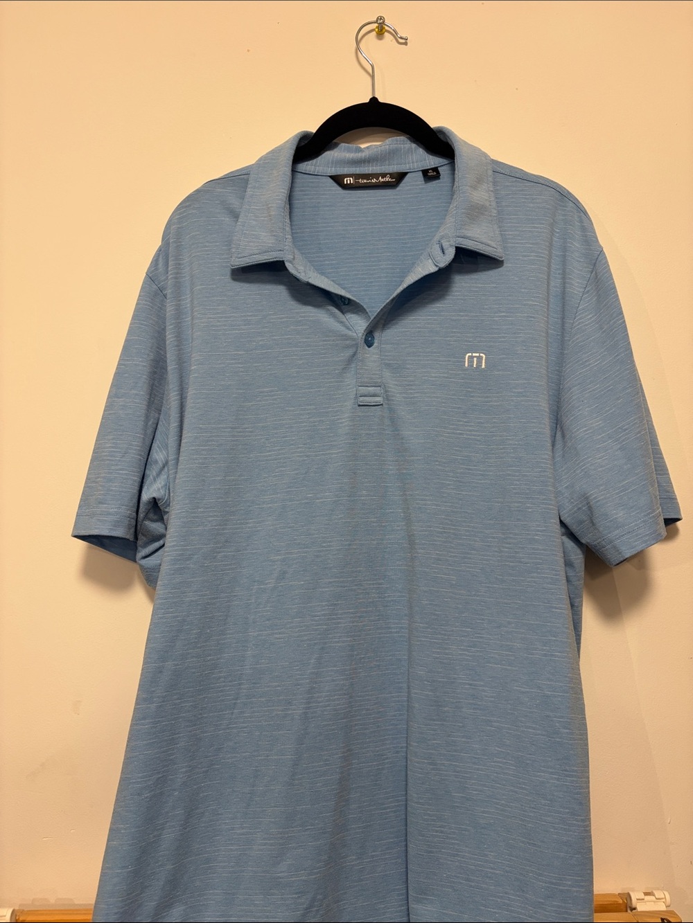 Travis Mathew Light Blue Heather Polo Shirt